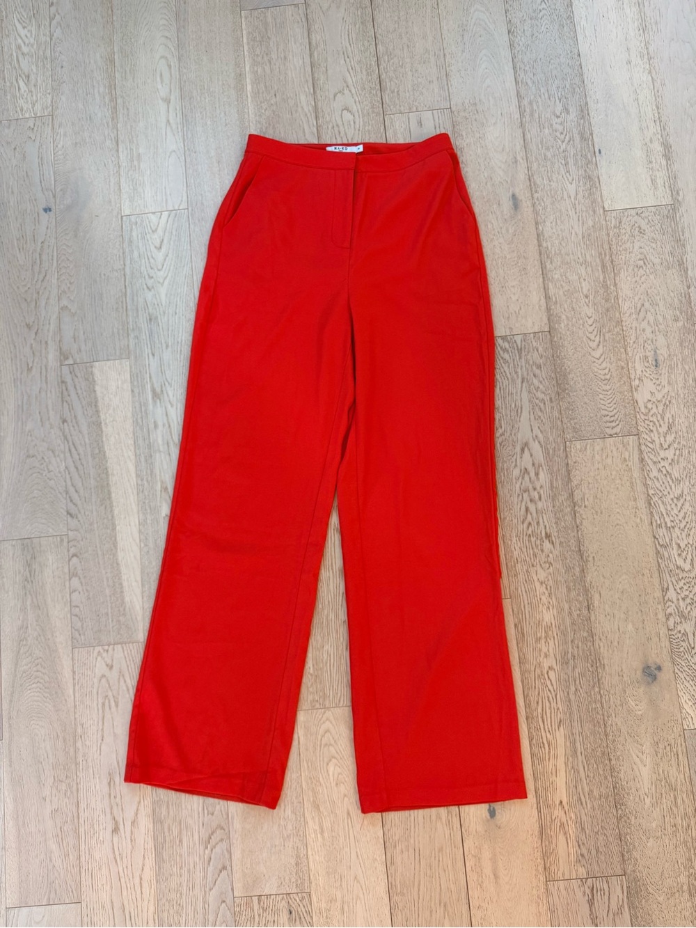 High-Rise Wide-Leg Pants in Vibrant Red